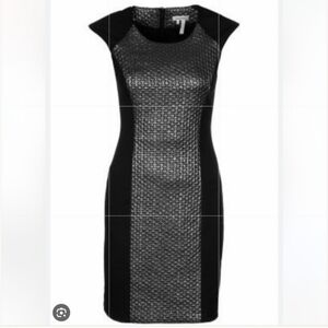 Manoukian BLACK SILVER Metallic Cocktail Party dress. SZ small